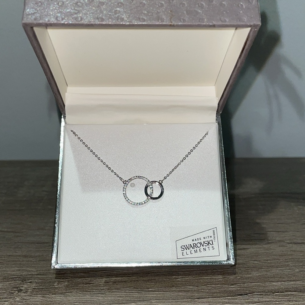 Swarovski Crystals Interlocking Circles Necklace